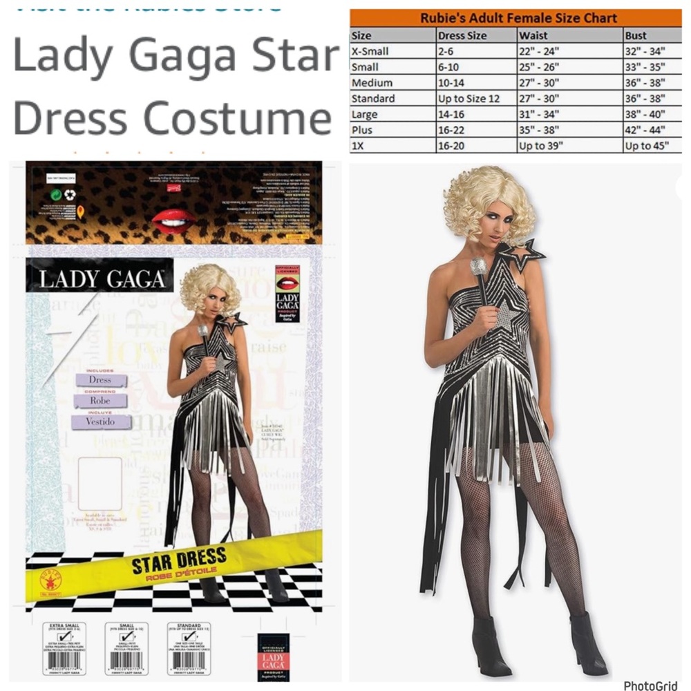 Lady Gaga one size Star dress Halloween costumes NEW